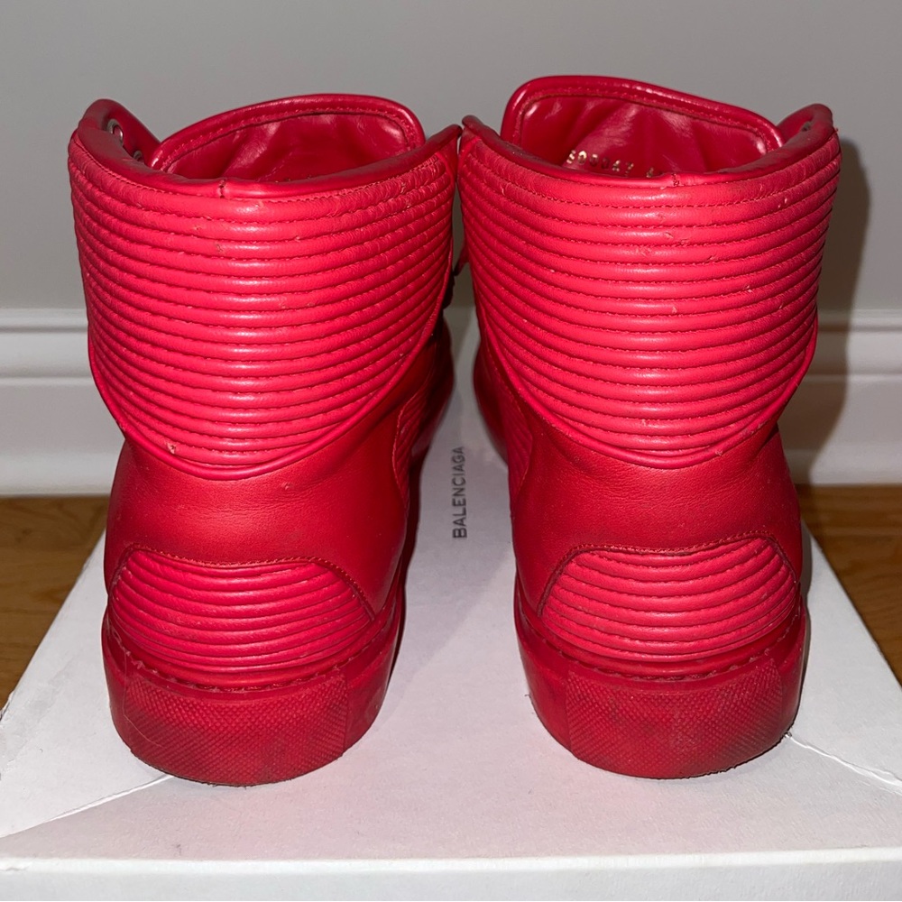 AUTHENTIC BALENCIAGA COTE TRAINER PLEATED RED SNEAKER - Picture 4 of 5